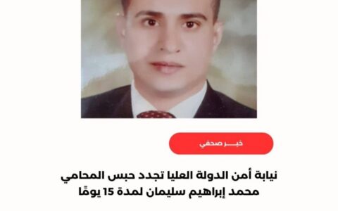 نيابة أمن الدولة العليا تجدد حبس المحامي محمد إبراهيم سليمان لمدة 15 يومًا