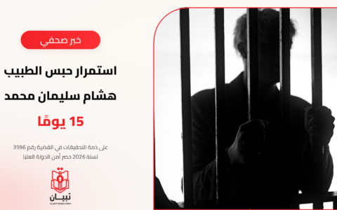 استمرار حبس الطبيب هشام سليمان محمد 15 يومًا على ذمة القضية رقم 3596 لسنة 2026